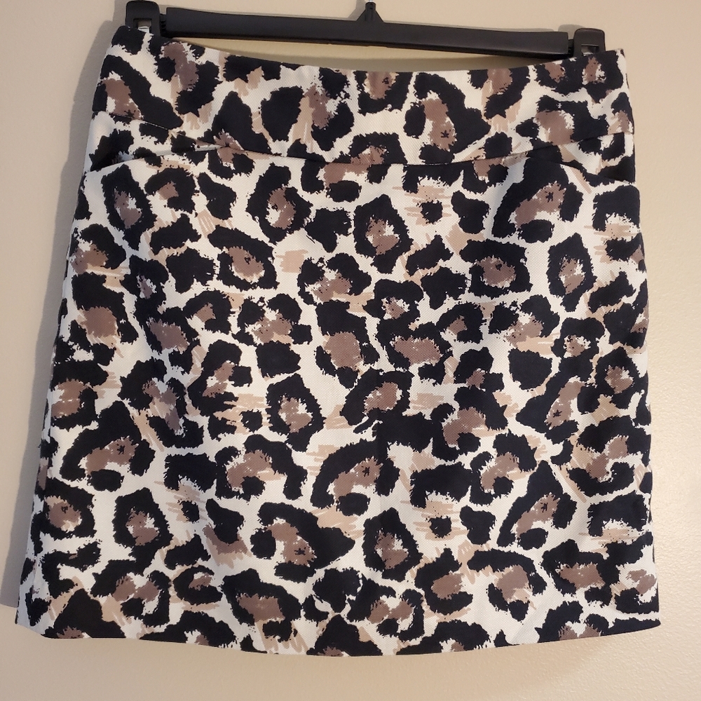 NWT Loft Petities Leopard Print Women's Mini Pencil Skirt Size 4P